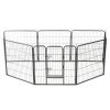 Metal Dog Playpen 8 Panels Steel Black
