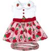 Strawberry Picnic Dog Dress / Dog Harness with Matching Leash