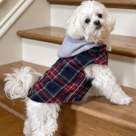 Weekender Dog Sweatshirt Hoodie (Size: X-Small, Color: Red and Black Plaid Flannel)