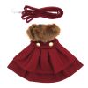 Wool Fur-Trimmed Fancy Dog Coat / Dog Harness Coat Holiday Outfit