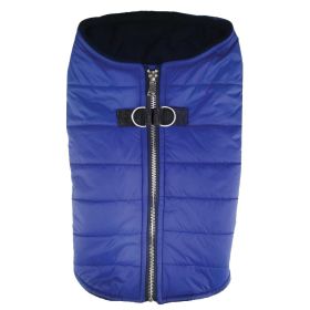 Zip-up Dog Puffer Vest (Size: X-Small, Color: Navy Blue)